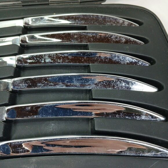 Vintage Carvel Hall 6 Pc Steak Knife Set Stainless Steel with Case - Picture 6 of 8